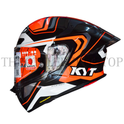 KYT TT REVO OVERTECH BLACK ORANGE